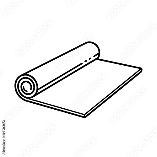 Yoga mat rolled up in simple line drawing style  
icon  Fitness  Simple Gym and Sport Symbols
