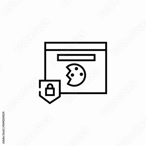 browser cookie security icon sign vector