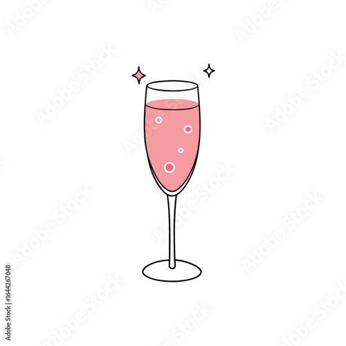 Refreshing pink ros mocktail with effervescent bubbles and a light hue
