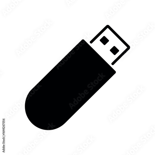 Black flash drive icon storage portable