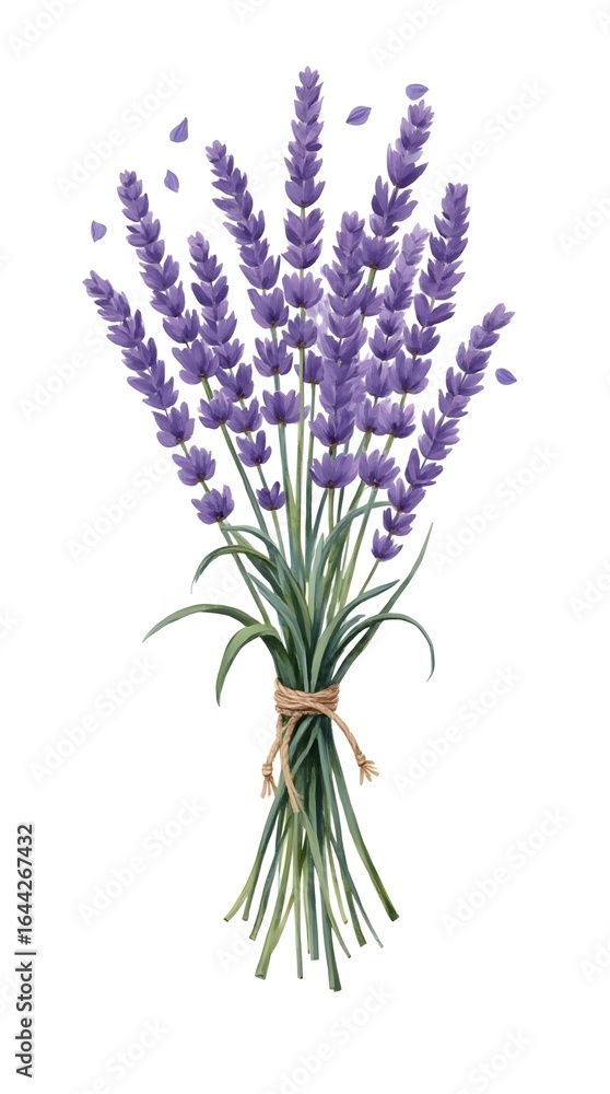 Naklejka premium lavender flowers on white background