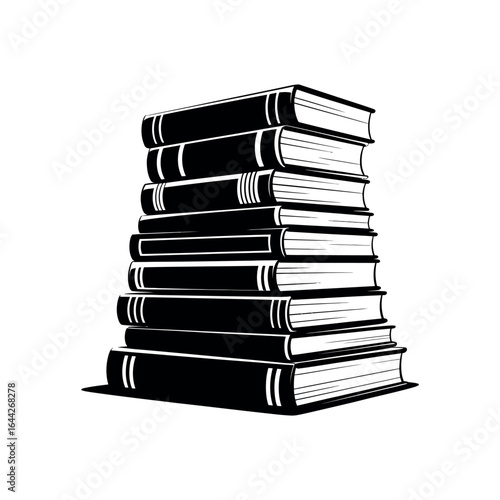 Stacked Black Books With White Pages literature reading