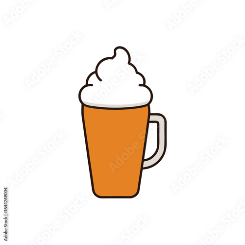 Whimsical fantasy beverage with creamy frothy foam and a magical glow