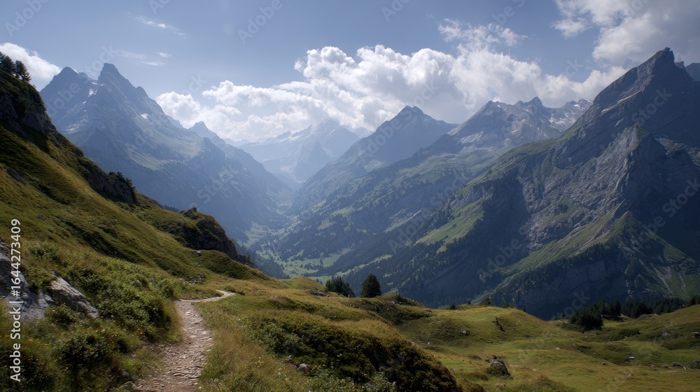 Obraz premium Summer Journey Through the Enchanting French Alps: Scenic Views and Breathtaking Mountain Landscapes