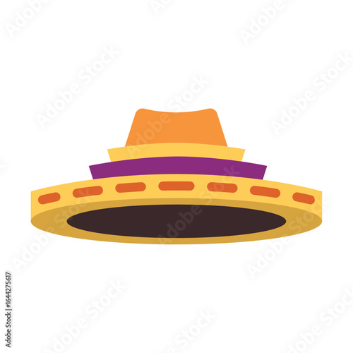 Yellow sombrero purple band. Vector