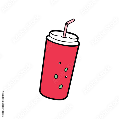 Refreshing strawberry soda with dynamic bubbles and a vibrant splash