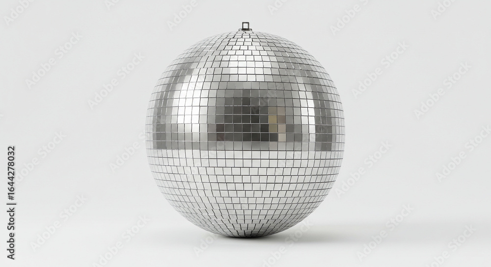 Fototapeta premium Silver disco ball isolated on white.
