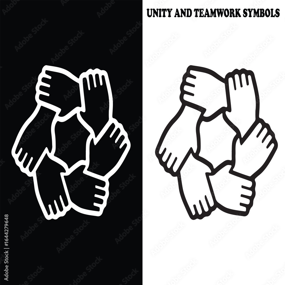 Obraz premium Symbol of Teamwork and Mutual Support Formed by Interlocking Hands in a Circle