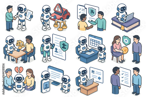 Rental bot notary agreement vector tenant aid verifier ai icon legal