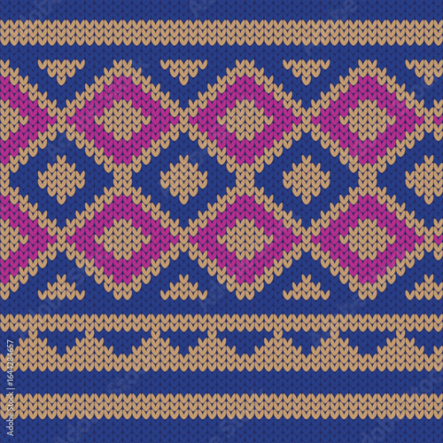 Vector illustration of Malaysian textile, Tiang Seri Songket. Traditional malay motive knitted pattern