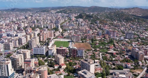 Aerial view of beautiful costal shore in Vlore, Albania
