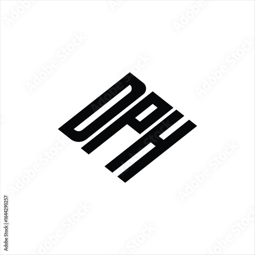 Modern abstract DPH logo design featuring geometric lines for innovative data analysis and digital transformation branding