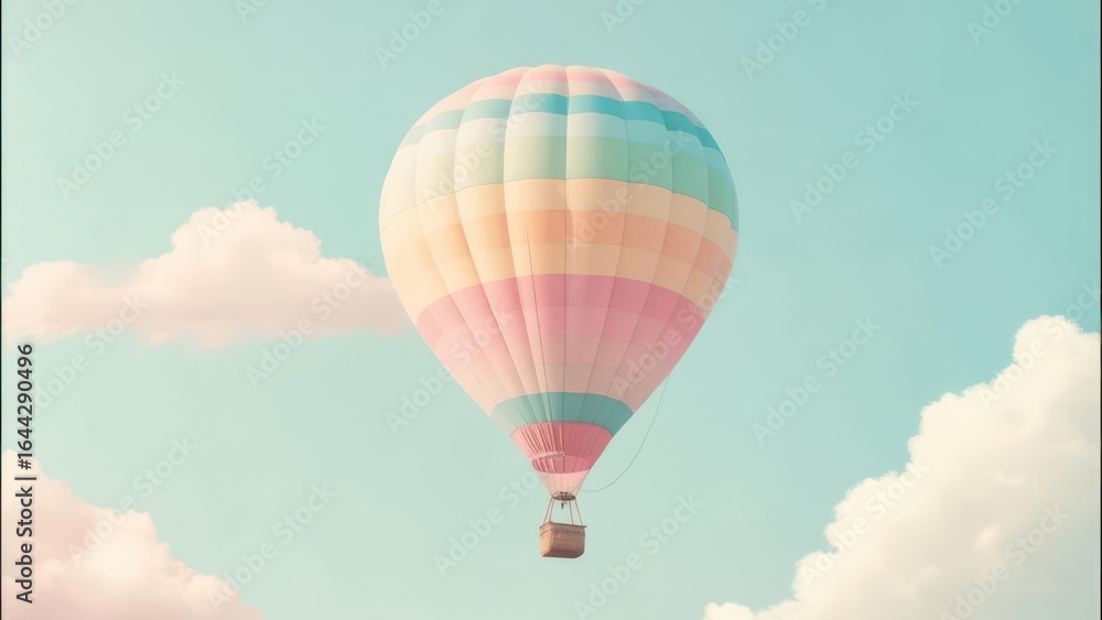 Fototapeta premium Pastel hot air balloon