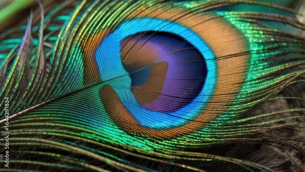 Obraz premium Peacock feather close-up (1)