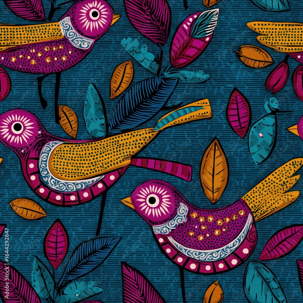 Naklejka premium Seamless Traditional African Ankara Symbols (tileable) - Image 7 of 8 - 8192 x 8192 67MP - Created with AI