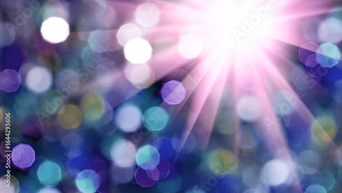 Sparkling bokeh lights dance in vibrant colors, creating a dreamy atmosphere of celebration and joy