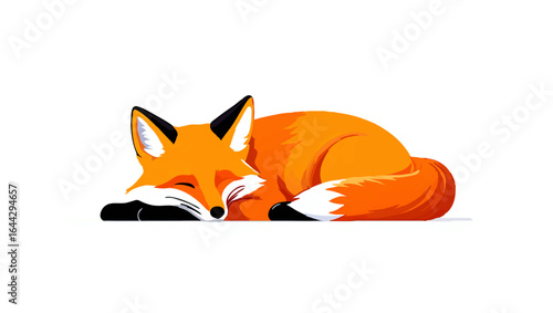 Geometric Fox Stares Intently with Abstract Background

