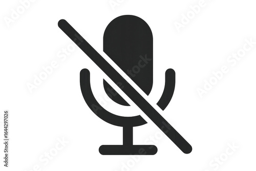 Microphone off symbol showing censorship or privacy on transparent background