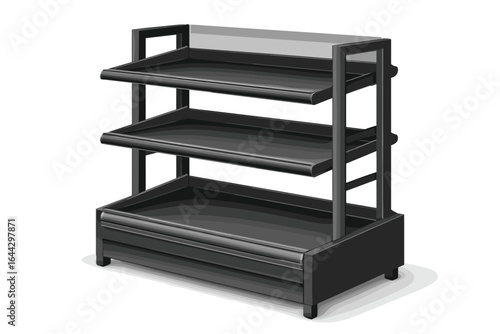 Stylish Three-Tiered Display Shelf for Retail and Showroom Use