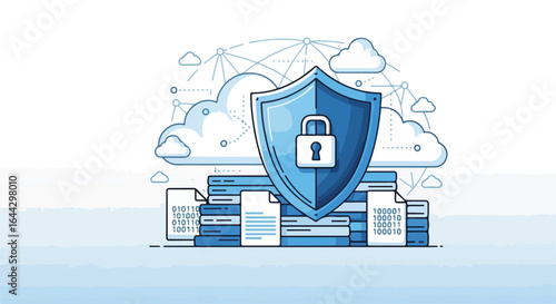 Cloud security is a must for modern companies, cloud security with data encryption illustrated. Cloud security protects confidential data in corporate files.
