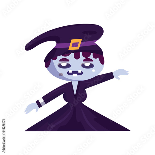 Isolated spooky halloween witch character Vector