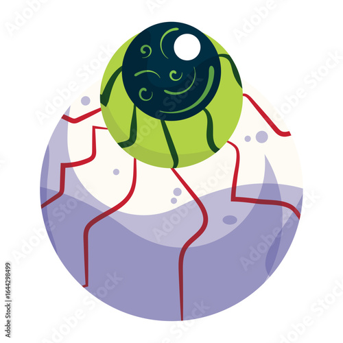 Isolated spooky halloween bloody eye icon Vector