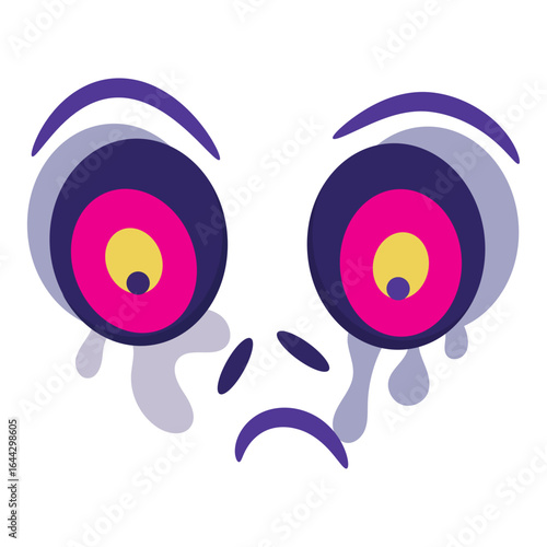 Isolated spooky halloween pair of crying eyes Vector