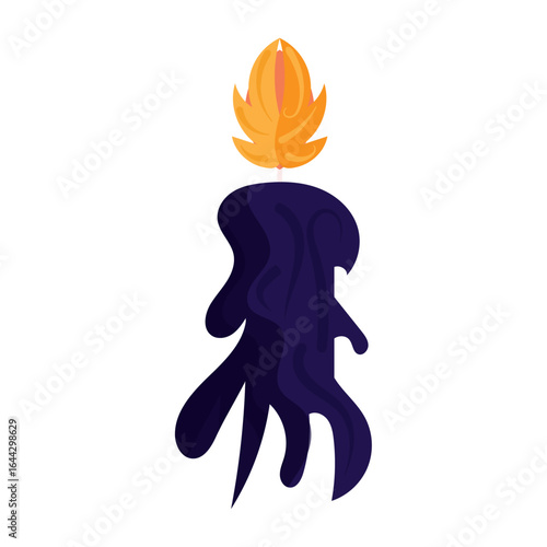 Isolated spooky halloween candle icon Vector