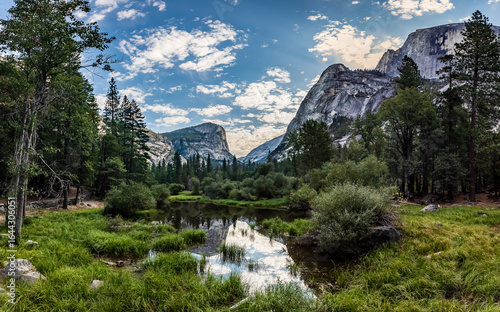 Tranquil Mountain Lake Scene with Clear Skies and Pine Trees