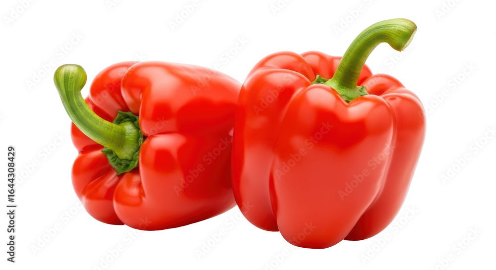 Isolated Two Red Bell Peppers Isolated Two Red Bell Peppers