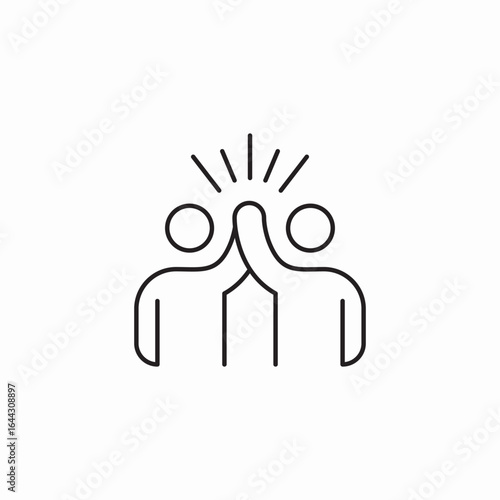 high five icon sign vector
