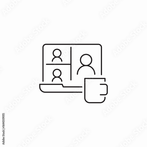 online meeting icon sign vector