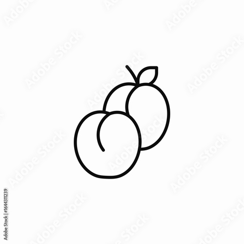 double peach icon sign vector