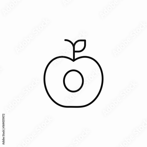 hollow apple icon sign vector
