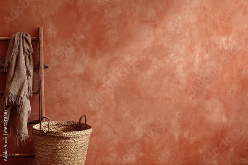 Wallpaper Mural Warm terracotta plaster wall texture with gentle artisanal finish. Torontodigital.ca