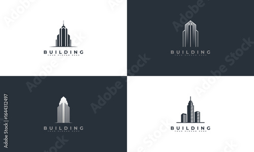 Skyscraper architectural design logo building architecture logo template