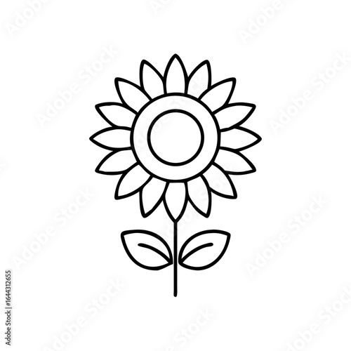 Vector icon of a sunflower representing nature and growth