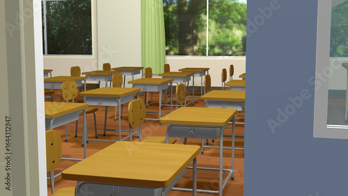 アニメーションの背景に使える教室の風景（動画もあります）