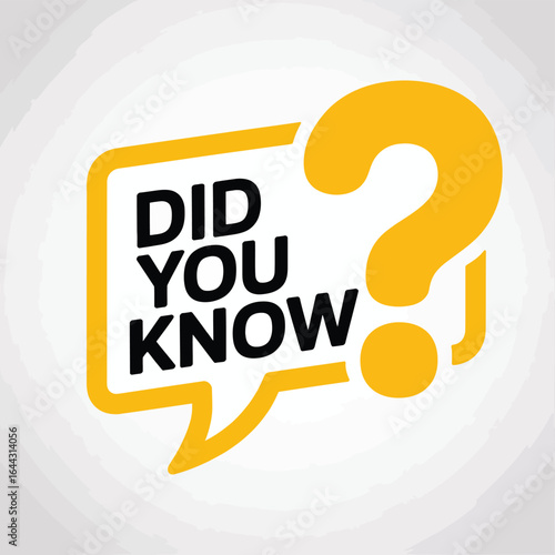 Did you know speech bubble with question mark