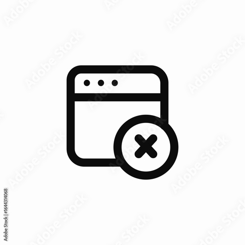 browser remove icon sign vector