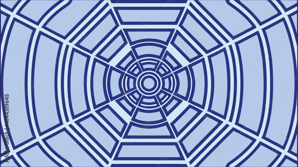 Obraz premium Abstract blue geometric radial pattern with transparent background for versatile designs