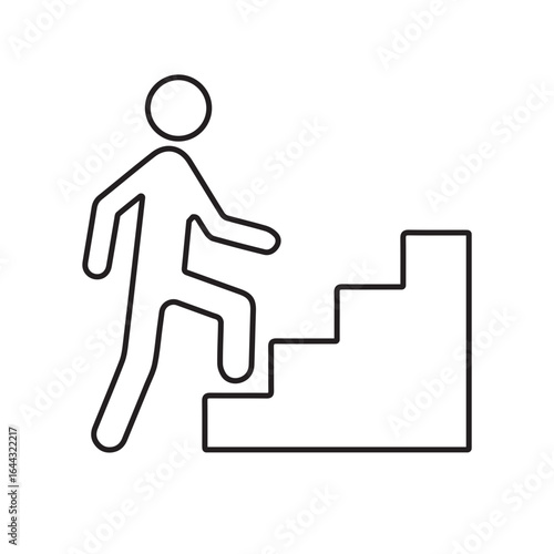 Stairs walk up line icon