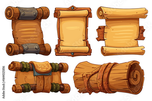 Collection of Fantasy Scrolls in Various Styles and Designs for Creative Projects