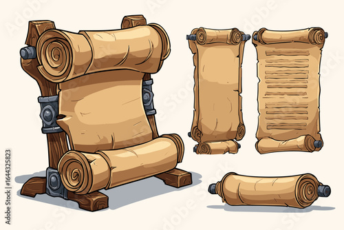 Hand-drawn Scrolls and Parchment Designs for Art and Design Projects