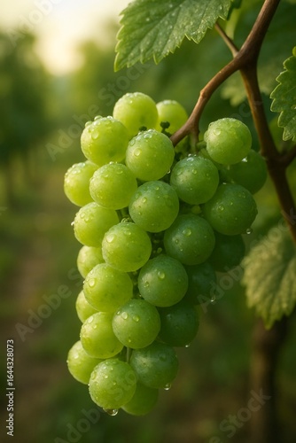 Wallpaper Mural Green Grapes on Vine with Dew Drops Torontodigital.ca