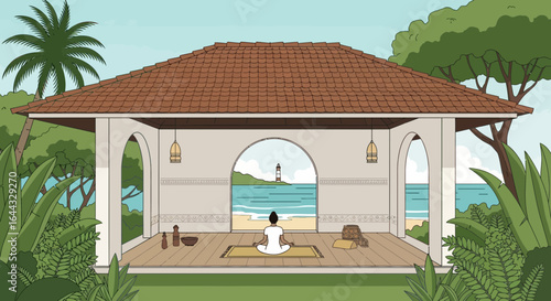 tropical resort hotel