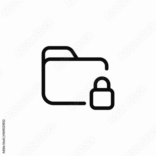 locked folder icon sign vector
