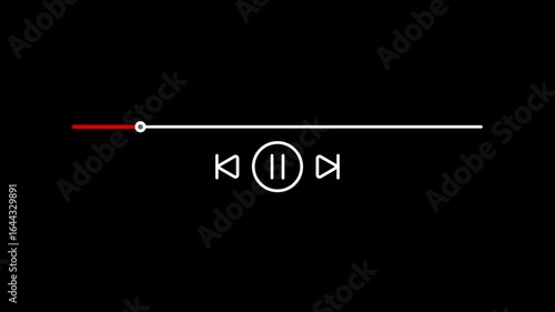 Play bar online music application with play pause icons