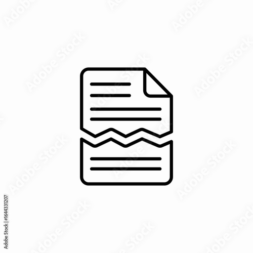 broken document icon sign vector