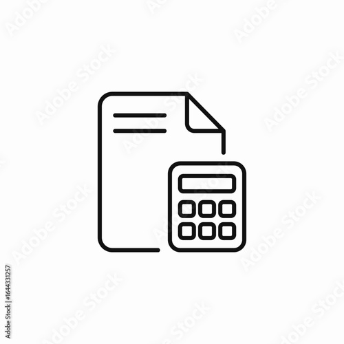 calculate file icon sign vector
